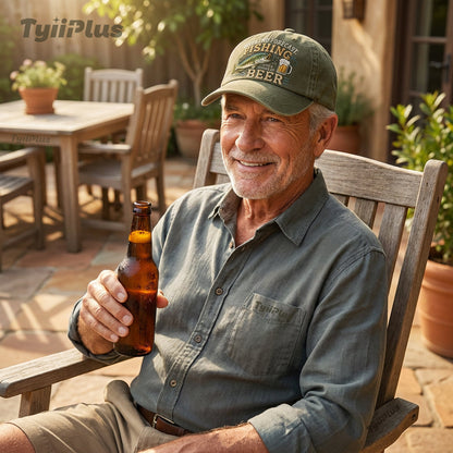 Weekend Forecast: Fishing With A Chance Of Beer Vintage Dad Cap – Funny Fishing Hat for Men