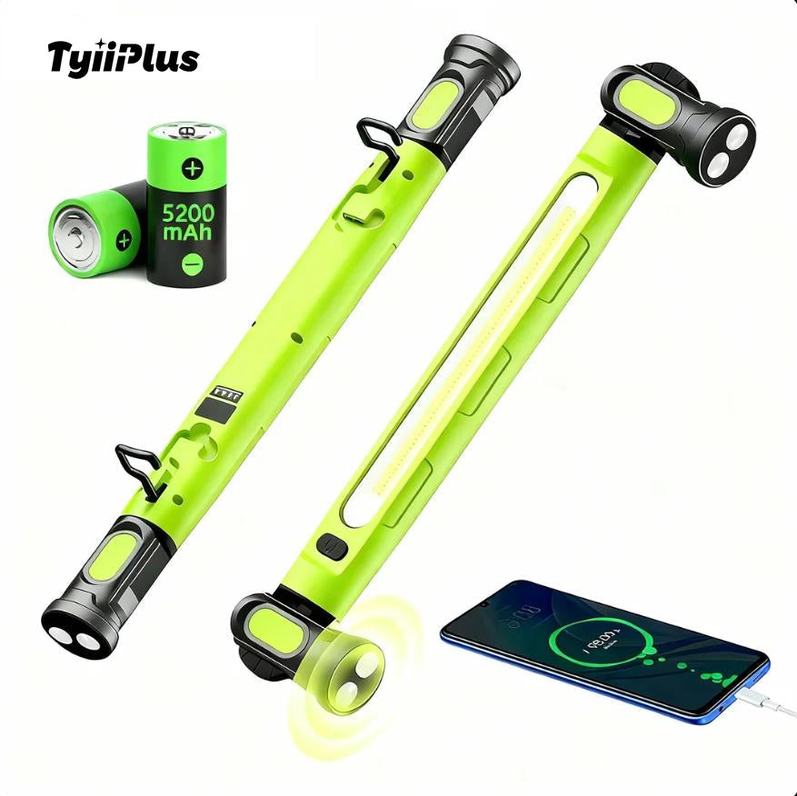 TYIIPLUS™ 3000LM Rechargeable Under Hood Work Light Bar with Magnetic Base & Hooks
