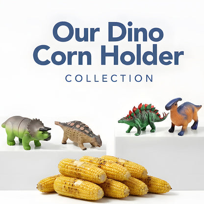 🦕💥2026 New Dinosaur Corn Holders for Corn On The Cob - Funny Corn Cob Holder for Kids and Adults with Stainless Steel Prongs