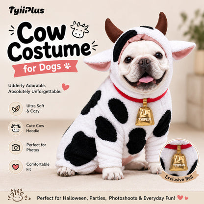 🐮 Cow Costume for Dogs | Funny Plush Dog Cow Outfit | TYIIPLUS™