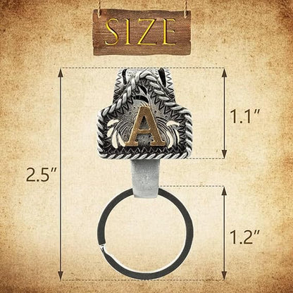 Handmade Cow Tag Belt  Key Holder with Custom Initial