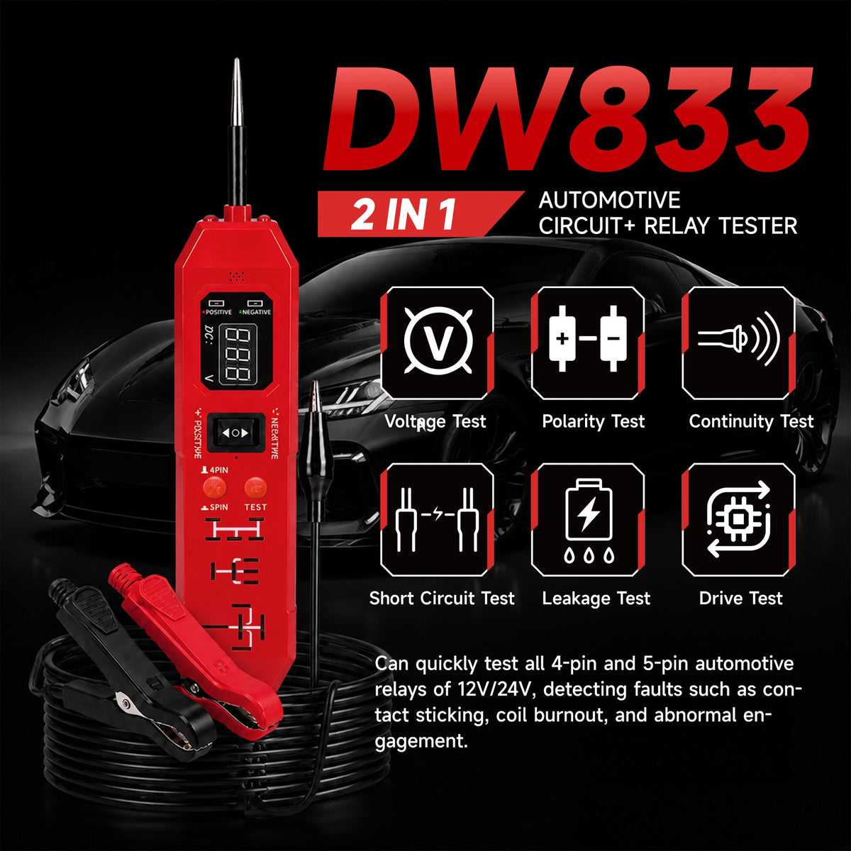 🎄 Christmas Sale: Save 40% OFF & Free Shipping! 🎁 2-in-1 Automotive Circuit & Relay Tester