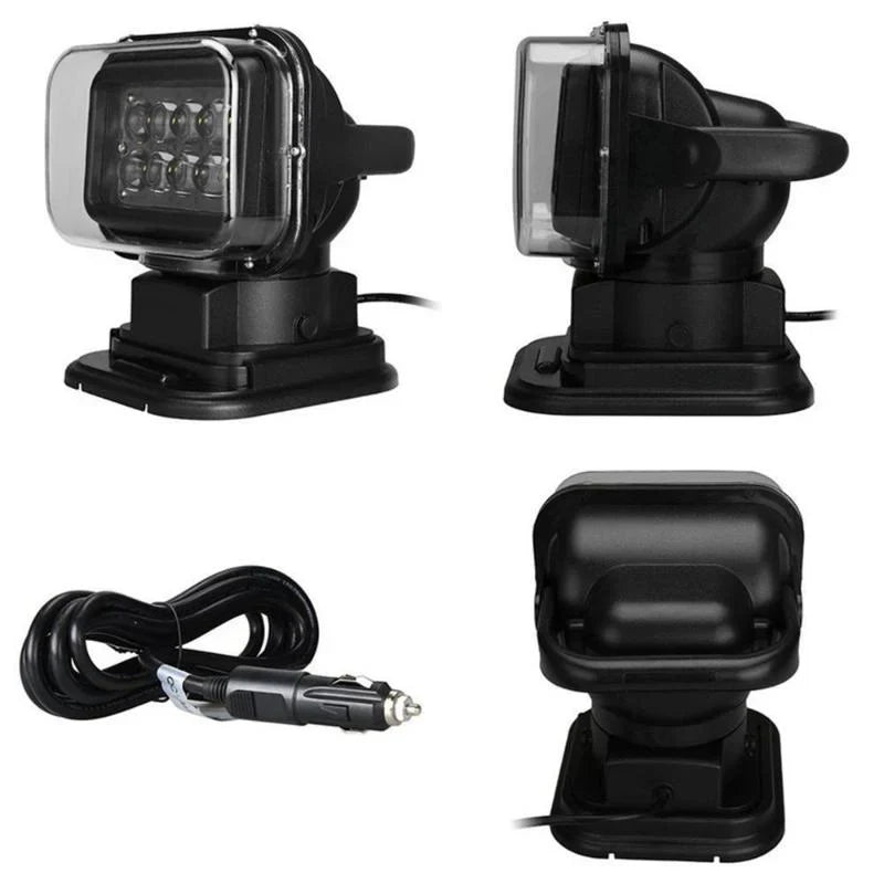 50W Remote Control 360° Rotating LED Searchlight