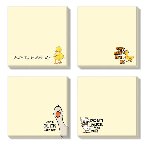Don’t Duck With Me! Funny Anti-Anxiety Sticky Notes (4-Pack)