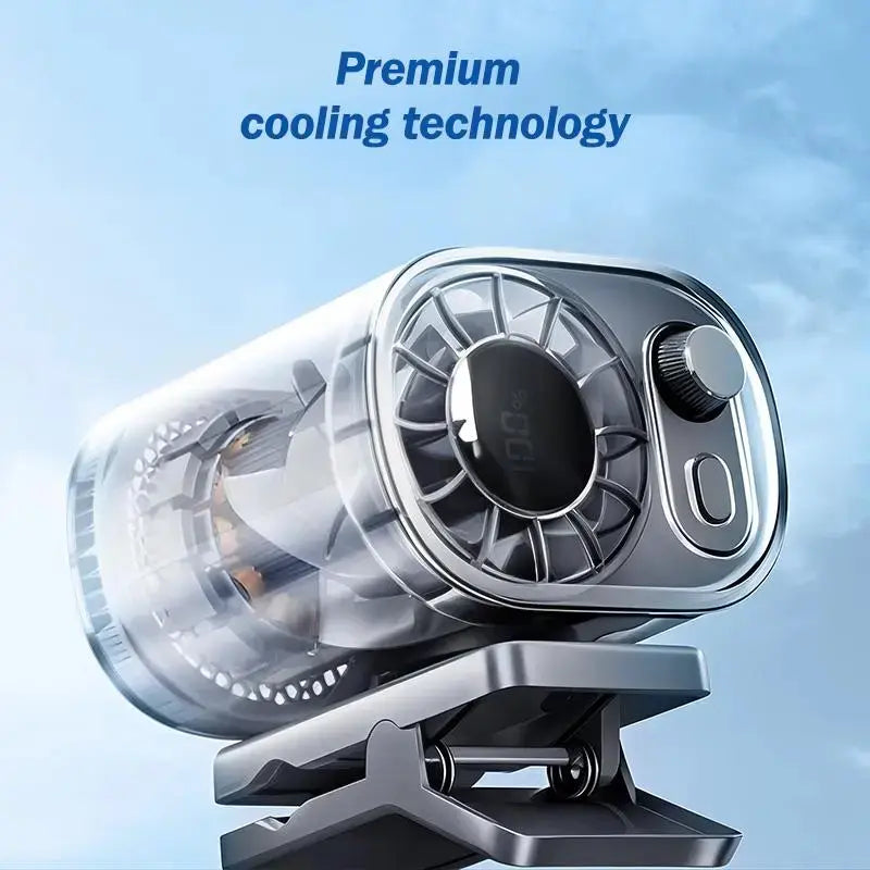 ❄️TYIIPLUS™ 199-Speed USB Rechargeable Clip-On Fan – Portable, Strong Clamp, Long-Lasting Battery for Car, Desk & Travel
