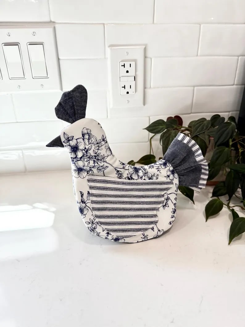 🐔 Handmade Chicken Oven Mitt & Pot Holder – Quilted Hen Hot Pad, Insulated & Heat Resistant, Farmhouse Kitchen Decor 🏡