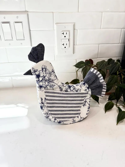🐔 Handmade Chicken Oven Mitt & Pot Holder – Quilted Hen Hot Pad, Insulated & Heat Resistant, Farmhouse Kitchen Decor 🏡