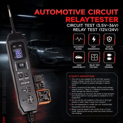 🎄 Christmas Sale: Save 40% OFF & Free Shipping! 🎁 2-in-1 Automotive Circuit & Relay Tester