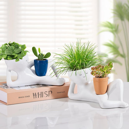 Lazy Guy Funny Plant Pots