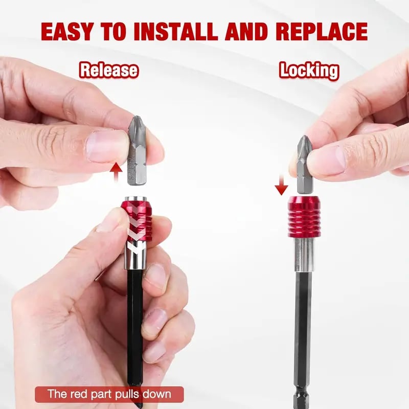 🛠️Drill Bit Extension 2/4/6/12'', Magnetic Bit Holder 4 Pcs, Drill Extension Bit Holder 1/4'' Hex