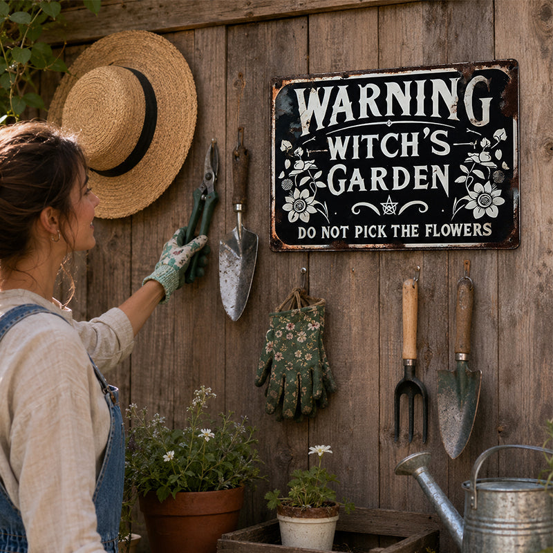 🧙 Warning: This is the Witch's Garden Iron Sign
