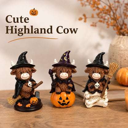 🎃🐮Halloween Highland Cow Witch Ornament