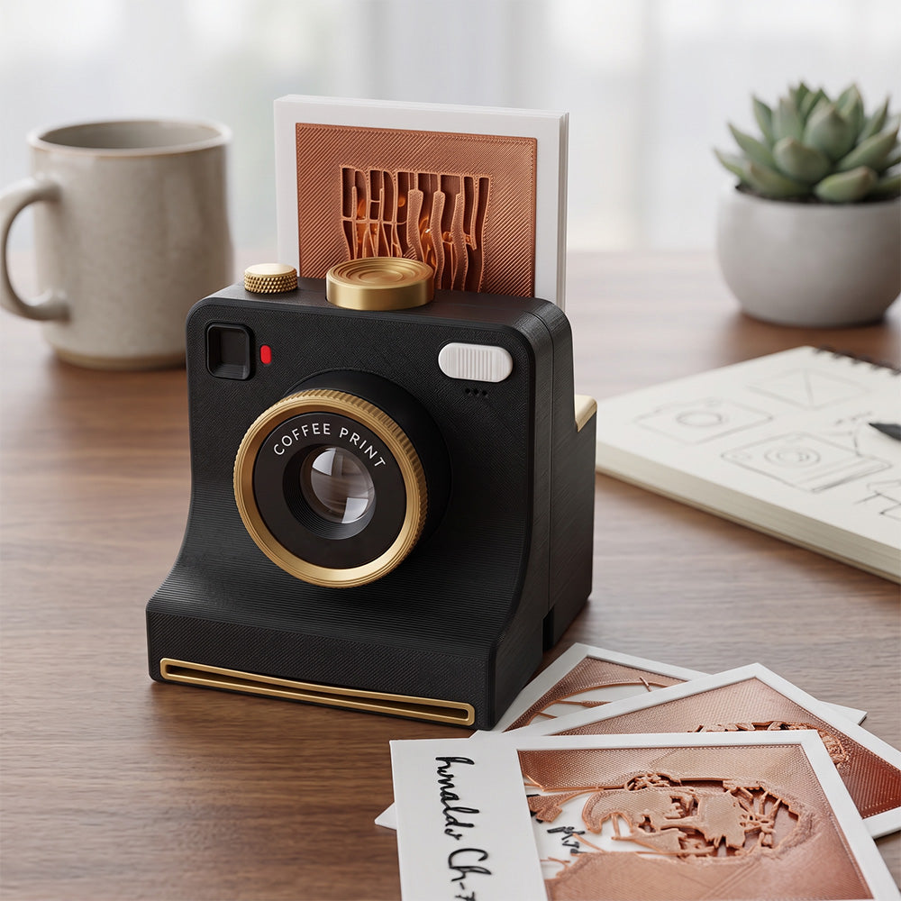 TYII™☕📸3D Printed One-Touch Latte Art Camera – Coffee Stencil Printer