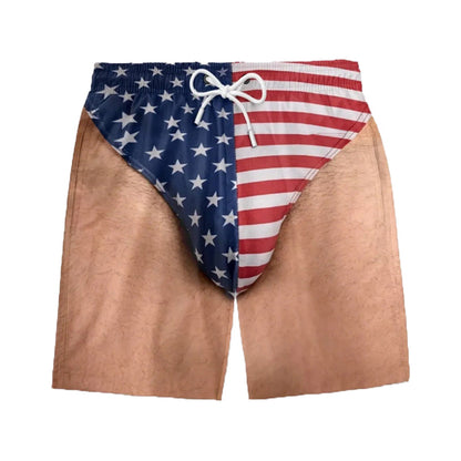 Fun Men's Faux-Layered Swim Trunks