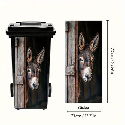 🐮 Highland Cow Floral Trash Can Sticker