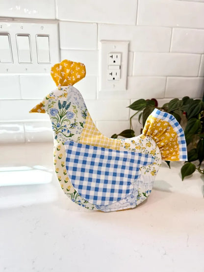 🐔 Handmade Chicken Oven Mitt & Pot Holder – Quilted Hen Hot Pad, Insulated & Heat Resistant, Farmhouse Kitchen Decor 🏡
