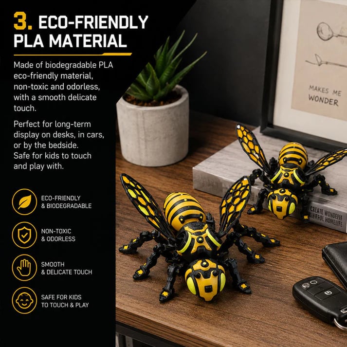 Cyber Mechanical Bee Figurine 🐝