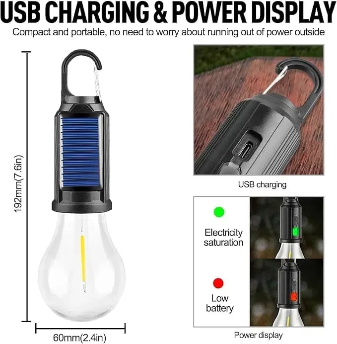 💡Rechargeable Solar LED Light Bulbs with Waterproof Clip Hook💡
