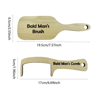 Father's Day gift - Wooden Bald Man's Comb Set