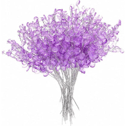 TYIIPLUS™ 50 Pcs Crystal Bead Floral Picks – Sparkling Decorative Stems for Bouquets & Home Decor