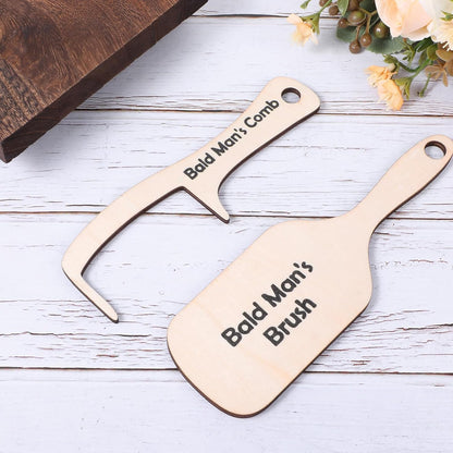Father's Day gift - Wooden Bald Man's Comb Set
