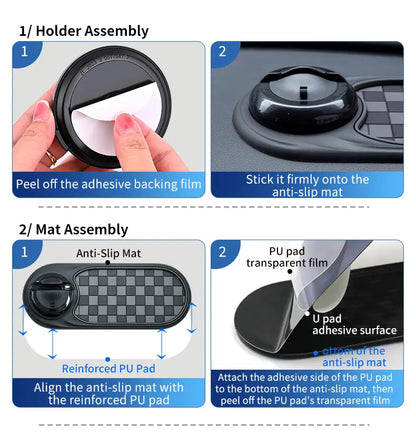 Universal Anti-Slip Car Dashboard Mat with 360° Rotating Phone Holder