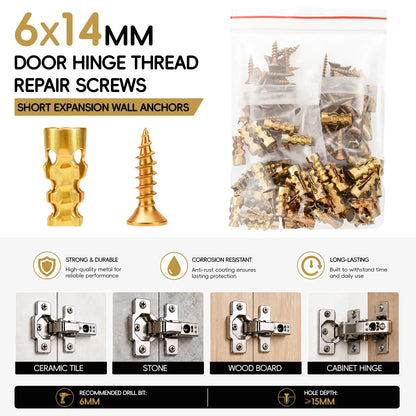 🔩 6×14mm Door Hinge Thread Repair Screws