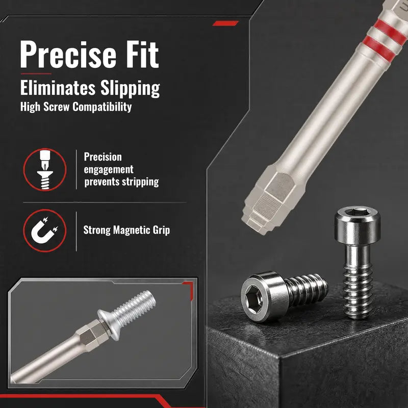 TYIIPLUS™ 6PCS S2 Alloy Steel Magnetic Screwdriver Bits Set – Pagoda Hex Shank Drill Bit Set