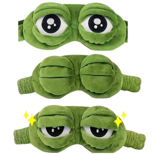3D Cute Frog Sleep Eye Mask | Soft Plush & Cotton for Travel & Stress Relief