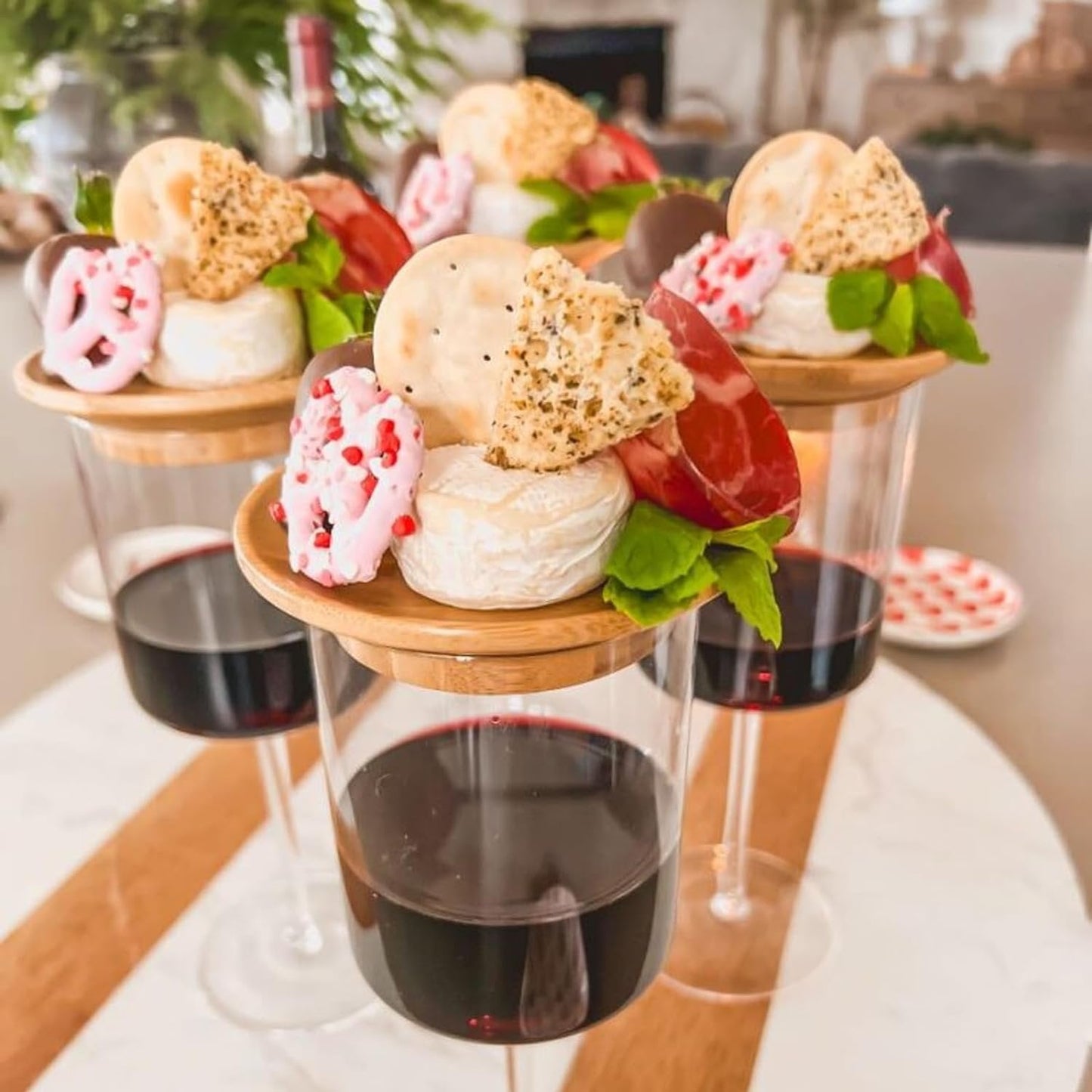 4 Pcs Wine Glass Charcuterie Topper