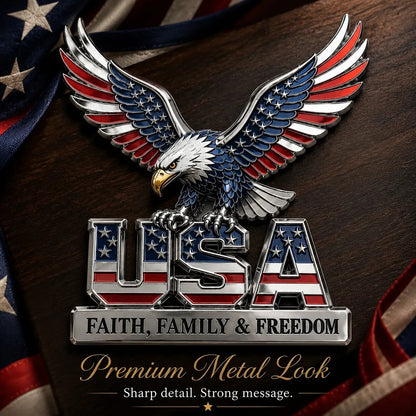 🇺🇸250th Anniversary 50% OFF - ★USA Faith, Family & Freedom★ Metal Emblem