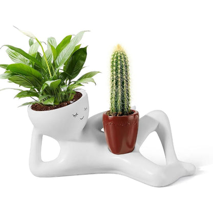 Lazy Guy Funny Plant Pots