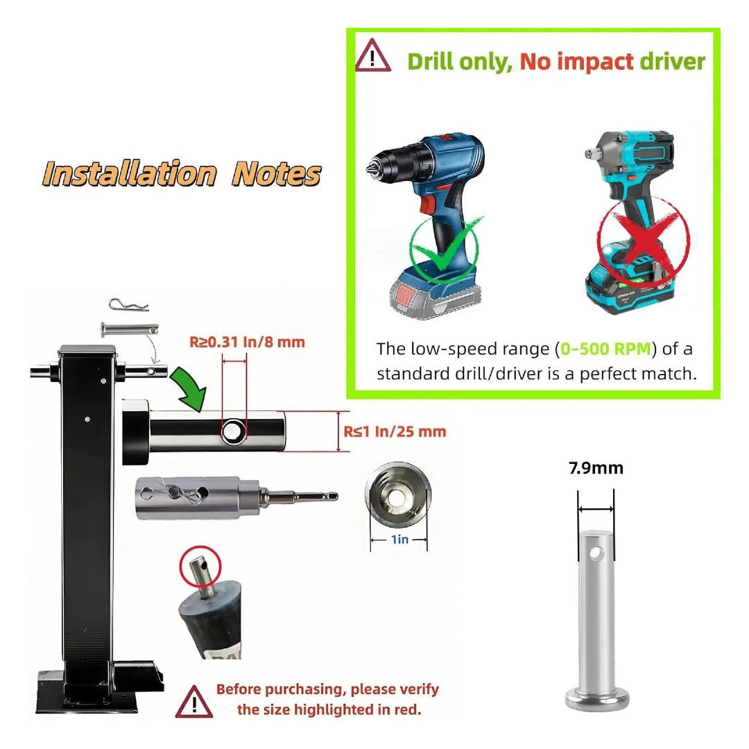 Trailer Jack Drill Adapter