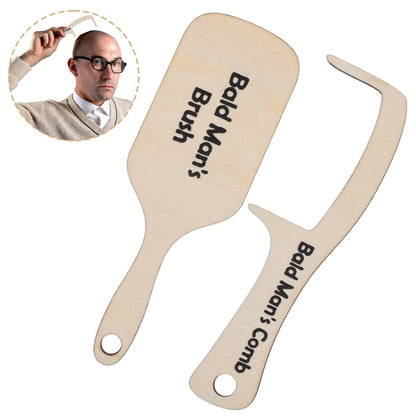 Father's Day gift - Wooden Bald Man's Comb Set