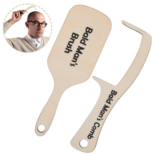 Father's Day gift - Wooden Bald Man's Comb Set