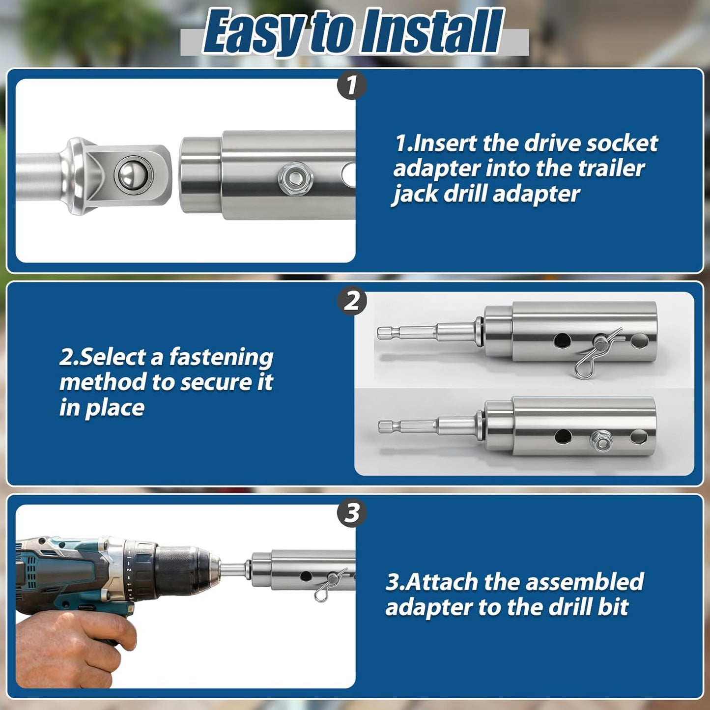 Trailer Jack Drill Adapter