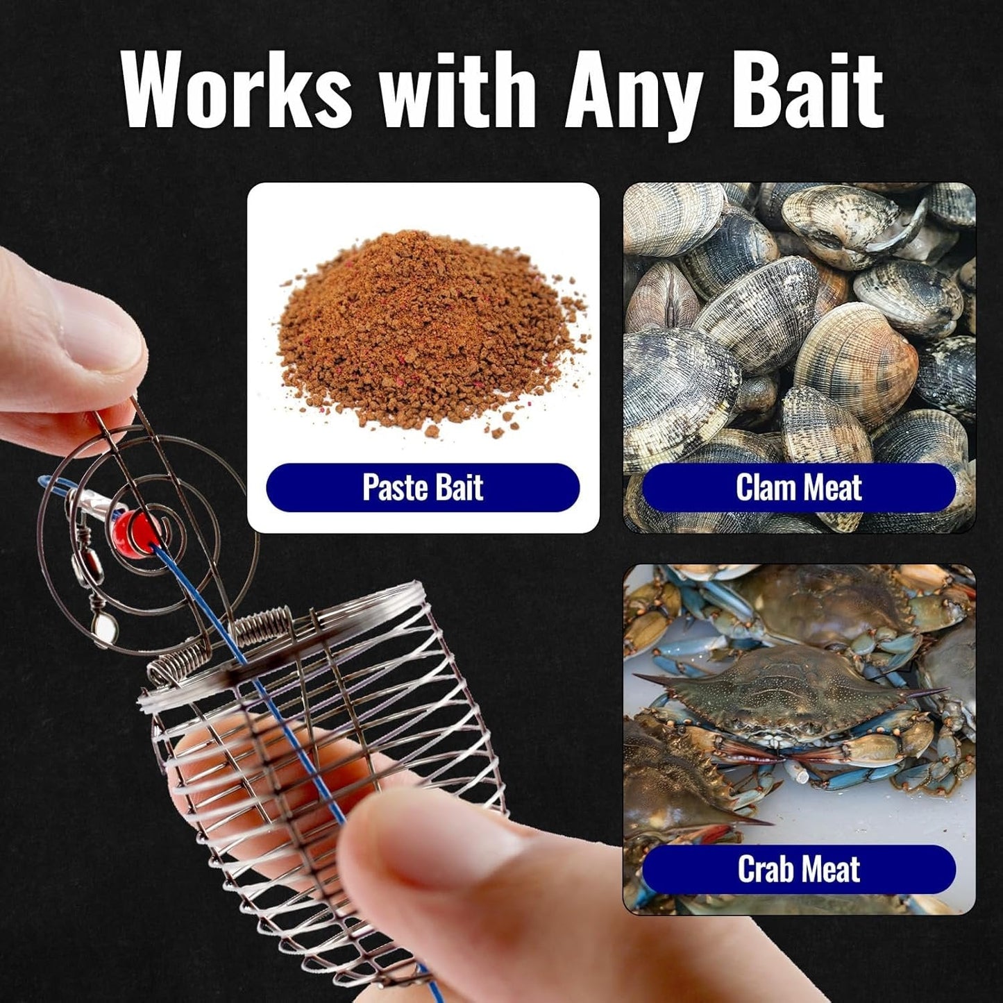 Tyiiplus™ Stainless Steel Fishing Bait Cage Feeder – Durable Fish Attracting Rig Attachment