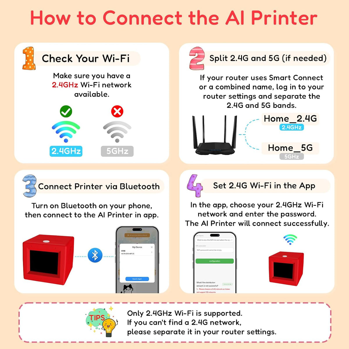 TYIIFIND AI Voice-Activated Mini Sticker Printer