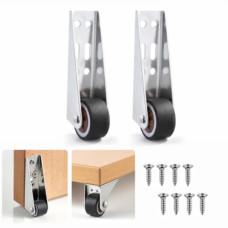 TYIIPLUS™ Heavy Duty Furniture Roller Wheels – 110LBS Low Profile Sliding Casters for Cabinets, Doors, Drawers & Plant Stands
