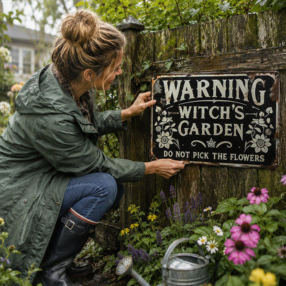 🧙 Warning: This is the Witch's Garden Iron Sign