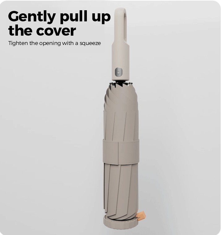 Portable Three-Fold Automatic Umbrella with Concealed Retractable Umbrella Cover