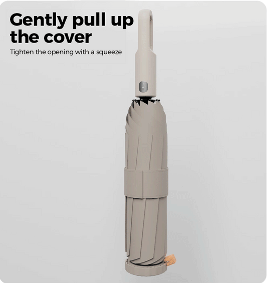 Portable Three-Fold Automatic Umbrella with Concealed Retractable Umbrella Cover