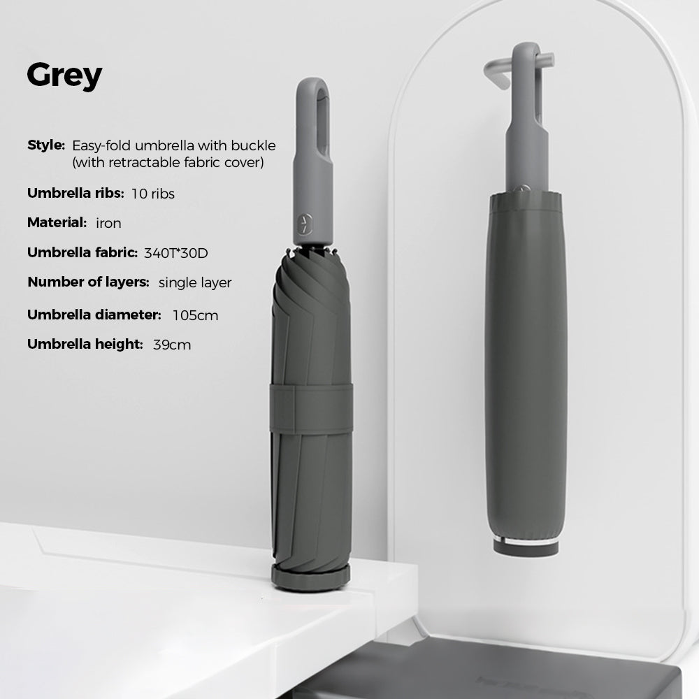 Portable Three-Fold Automatic Umbrella with Concealed Retractable Umbrella Cover