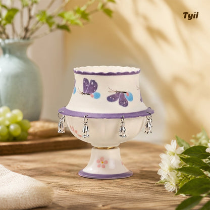 The Oriental Charm: Hand-Painted Under-Glaze Rotating Tea Cup with Luxury Gift Box