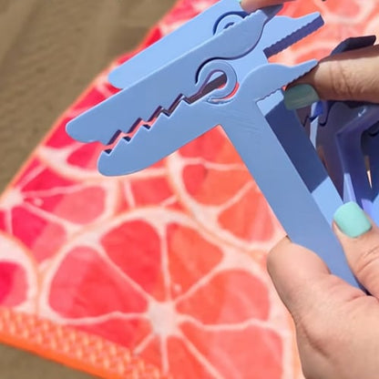 🦖 Dinosaur Shape Beach Towel Clips | Windproof Sand Secure Holder (4 Pcs)