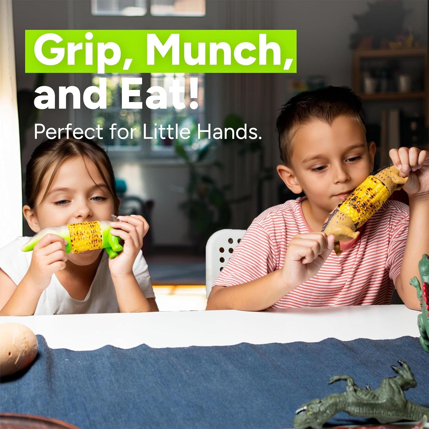 🦕💥2026 New Dinosaur Corn Holders for Corn On The Cob - Funny Corn Cob Holder for Kids and Adults with Stainless Steel Prongs