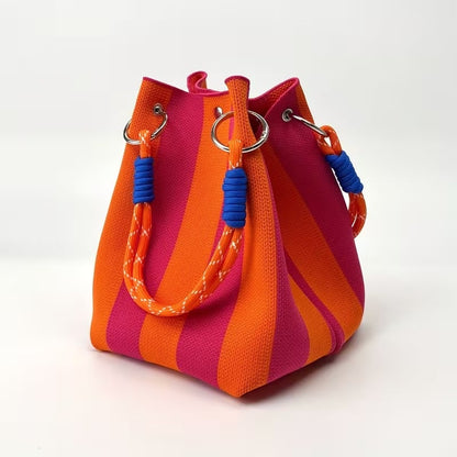 🌴 Boho Crochet Bucket Bag for Women – Handmade Woven Summer Beach Shoulder Bag