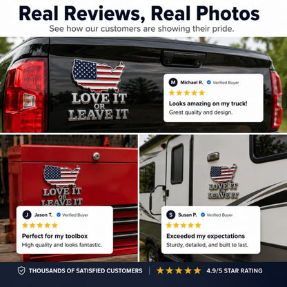 ★“LOVE IT OR LEAVE IT” USA Flag Emblem Car Badge★