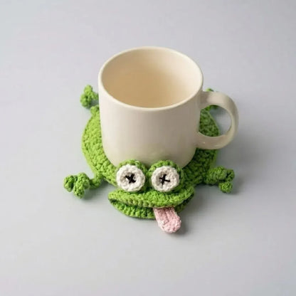 ☕Funny Lizard Crochet Coaster