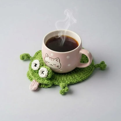 ☕Funny Lizard Crochet Coaster